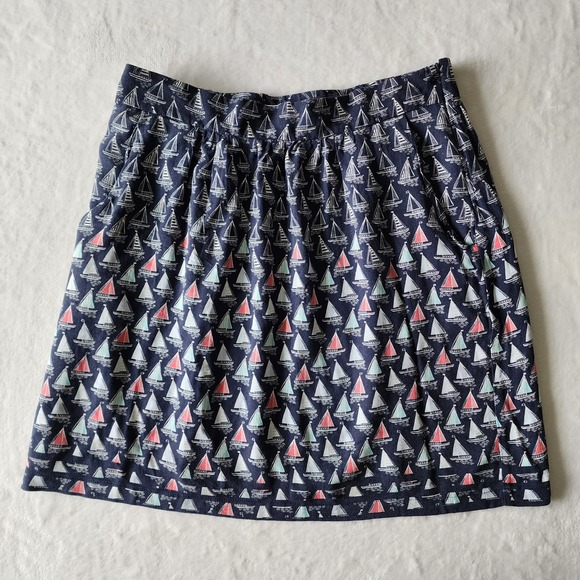 Promod Dresses & Skirts - Promod Sail Boat Skirt Womens Medium Boating Yacht Ocean Pleated Skater Casual